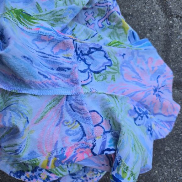 LILLY PULITZER Girls Aloha Romper Colorful Print Cotton XL 12-14 - Picture 3 of 7